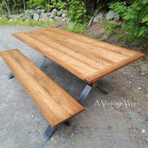 Industrial Farm table / Wood and Metal Table / modern industrial dining table / custom made in New Hampshire dining table image 7