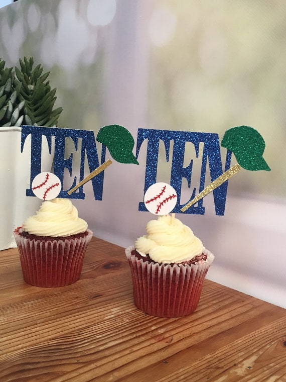 Birthday Cupcake Topper Baseball Birthday Boy Birthday