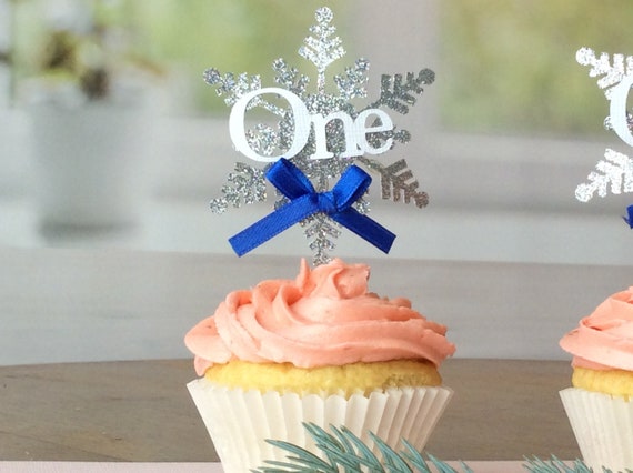 Winter ONE-derland Cupcake Toppers First Birthday Cupcake Toppers, Birthday Cupcakes, Frozen Decorations, One Birthday Cupcake Toppers.12Ct Il_570xn