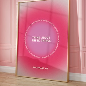 Philippians 4:8 Wall Art, Bible Verse Print, Christian Art, Whatever is True, Scripture Wall Art, Digital Wall Art, Christian Decor