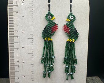 Beaded Quetzals earrings