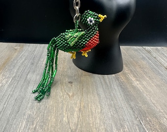 Beaded Quetzal Keychain