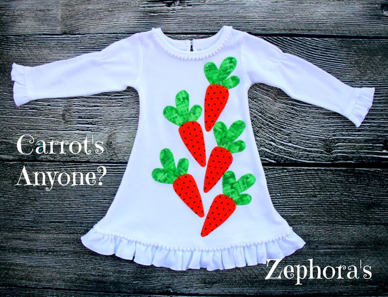 Girls Spring Dresses Carrots Easter Dress Spring Dress Easter Bunny Hunt Girls Dress Carrot Dress Bunny Dress