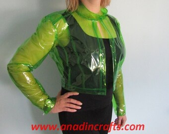 semi transparent cropped jacket