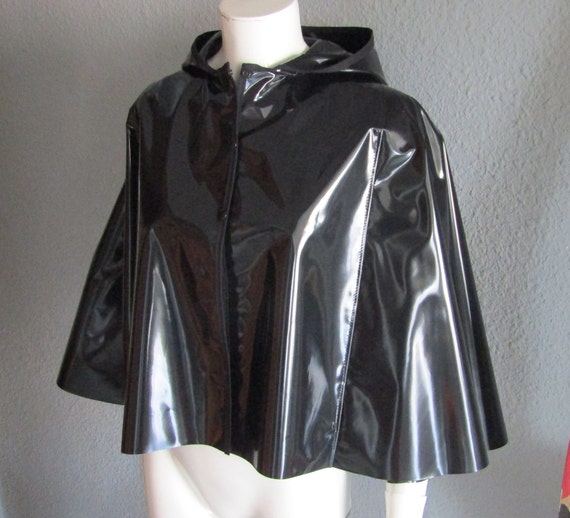 PVC VINYL Short hooded Cape/Cloak