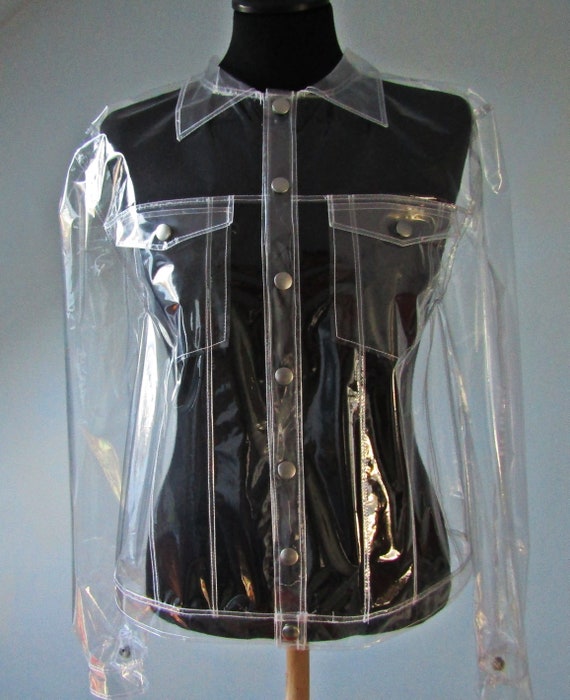 Clear plastic jean jacket clearance