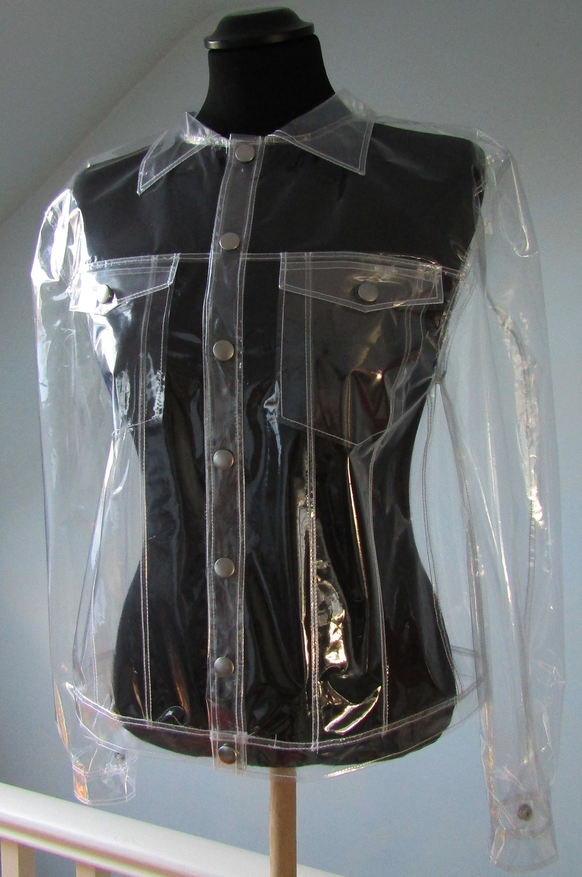 Transparent Clear Plastic PVC Biker Jean Jacket Etsy