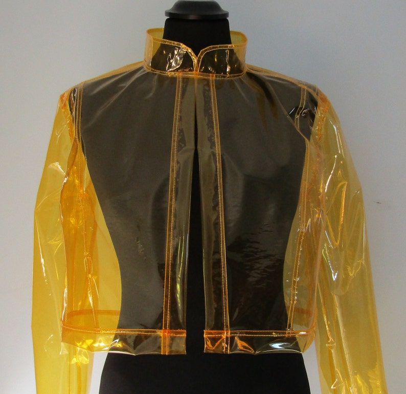 semi transparent cropped jacket