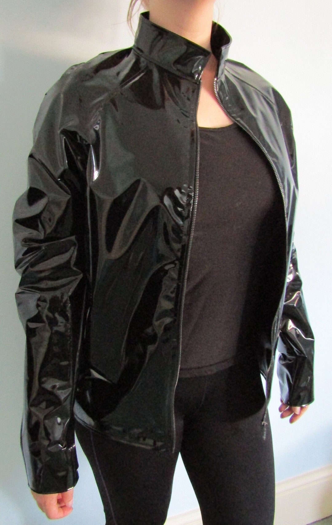 Black pvc jacket cheap