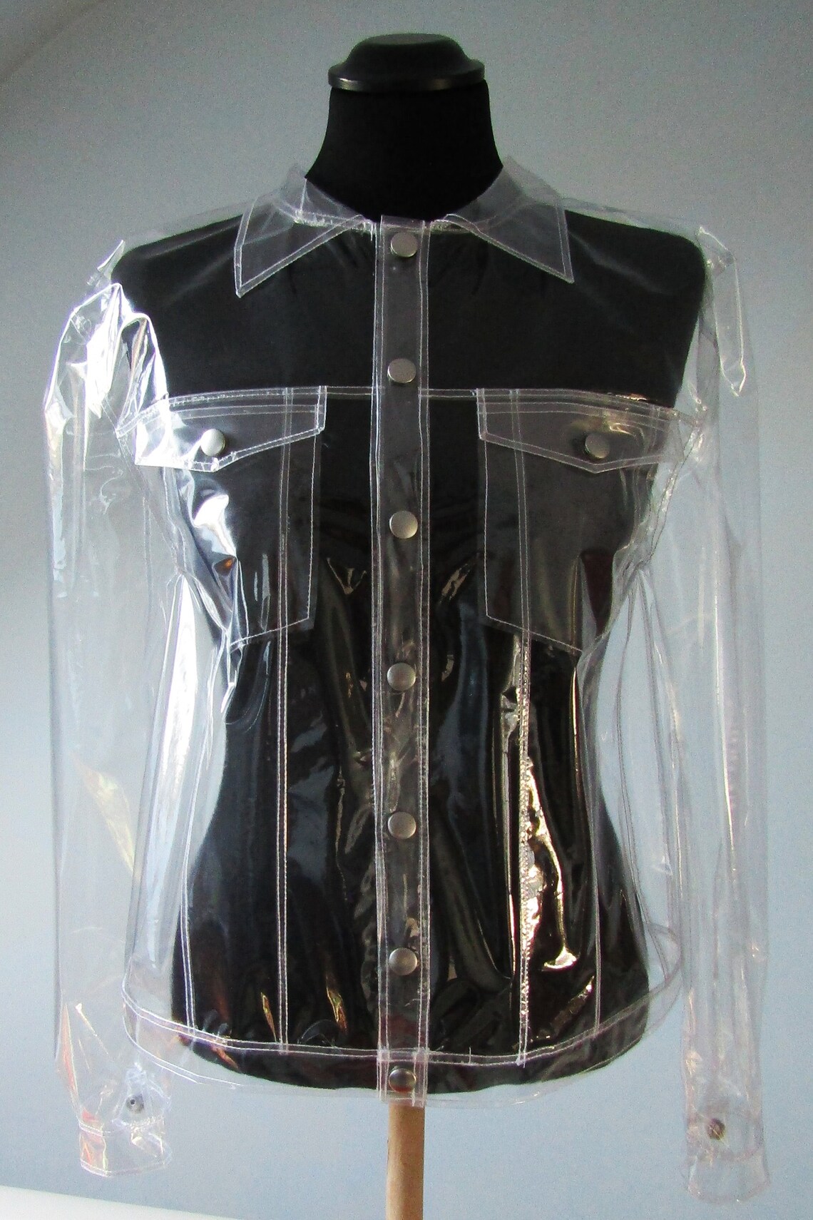 Veste en PVC transparent en plastique transparent Biker Jean | Etsy