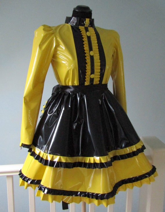 yellow pvc dress