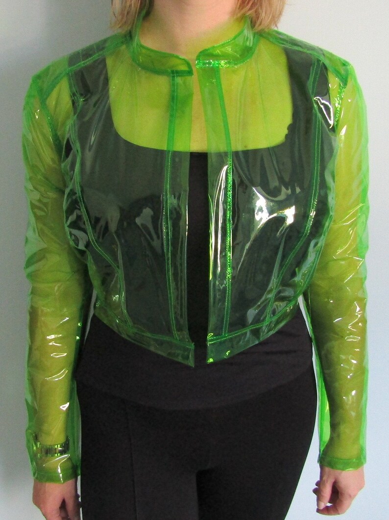 semi transparent cropped jacket