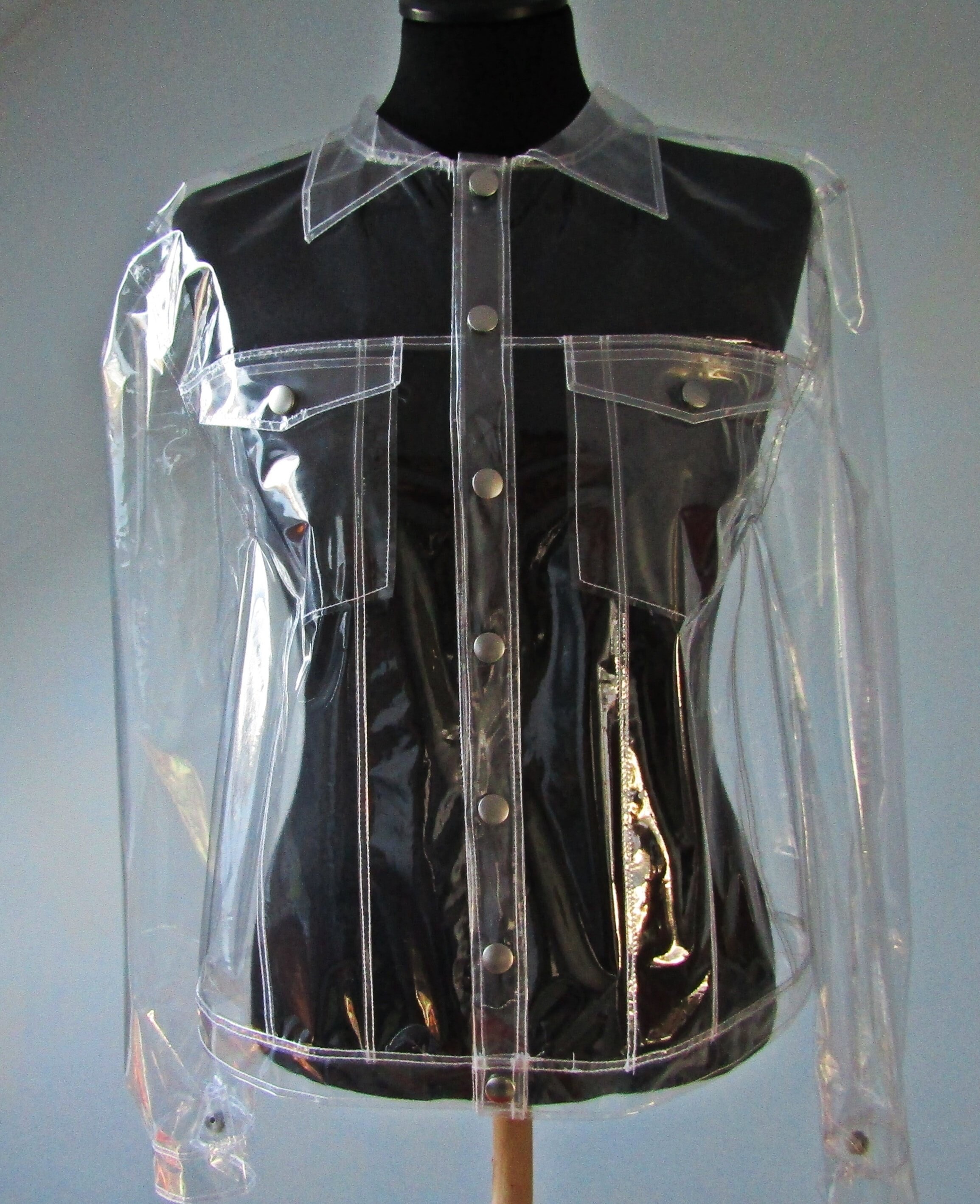 Transparent Clear Plastic PVC Biker Jean Jacket Etsy