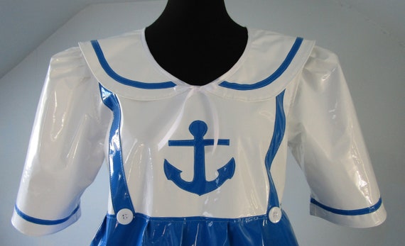 Sailor Suit PVC ABDL Adult Baby Sailor Romper Suit PVC Sailor