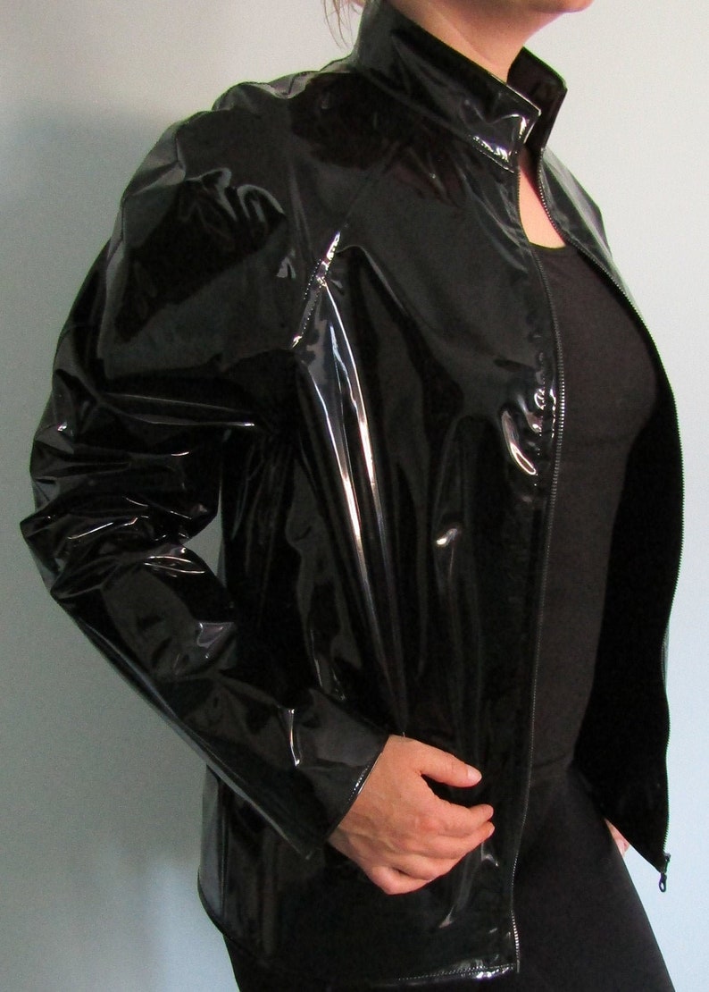 Pvc Uni Biker Jacket Blouson Jean Harrington