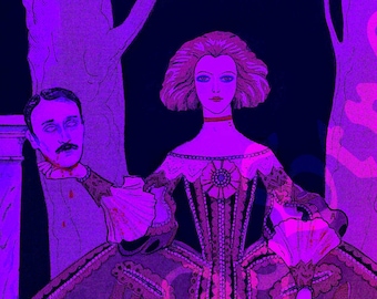 Georgian Vampire Murderess — Halloween Decor Digital Download (Violet)