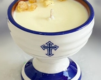 Livani Candles large & small Ceramic burner dish | Orthodox | Livani incense | Greek Orthodox | Frankincense