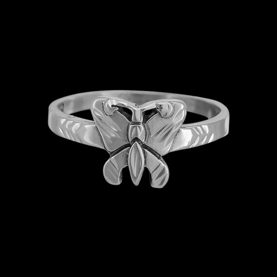 The Best Native American Navajo Hand Spun Sterling Silver Coral Butterfly Ring The Best Native American Navajo Hand Spun Sterling Silver Coral Butterfly Ring