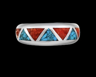 Bague turquoise faite main Navajo • Bijoux amérindiens du sud-ouest • Argent sterling 925