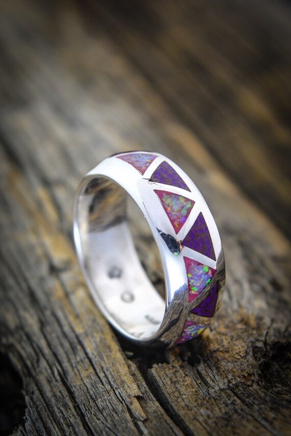 Navajo Ring Sugilite And Pink Opal Ring 925 Sterling Silver Etsy