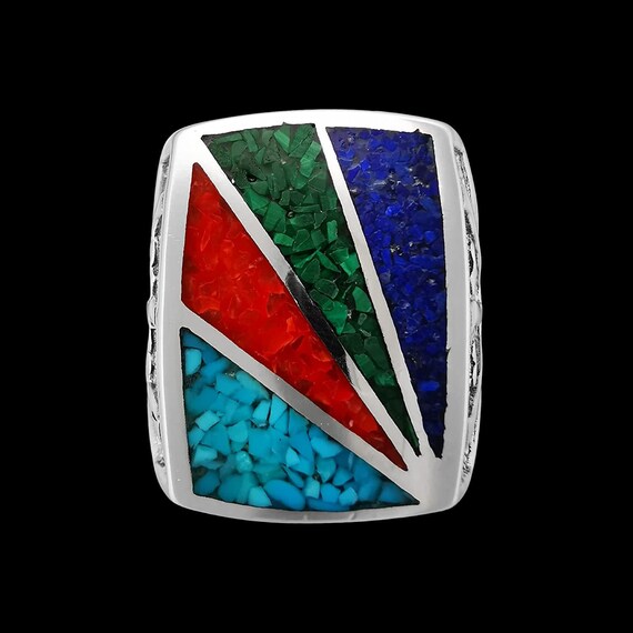 Lapis Curling Segments Ring Lapis Curling Segments Ring