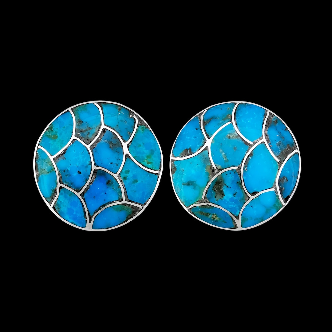 Zuni Turquoise Bar Stud Earrings main image 1