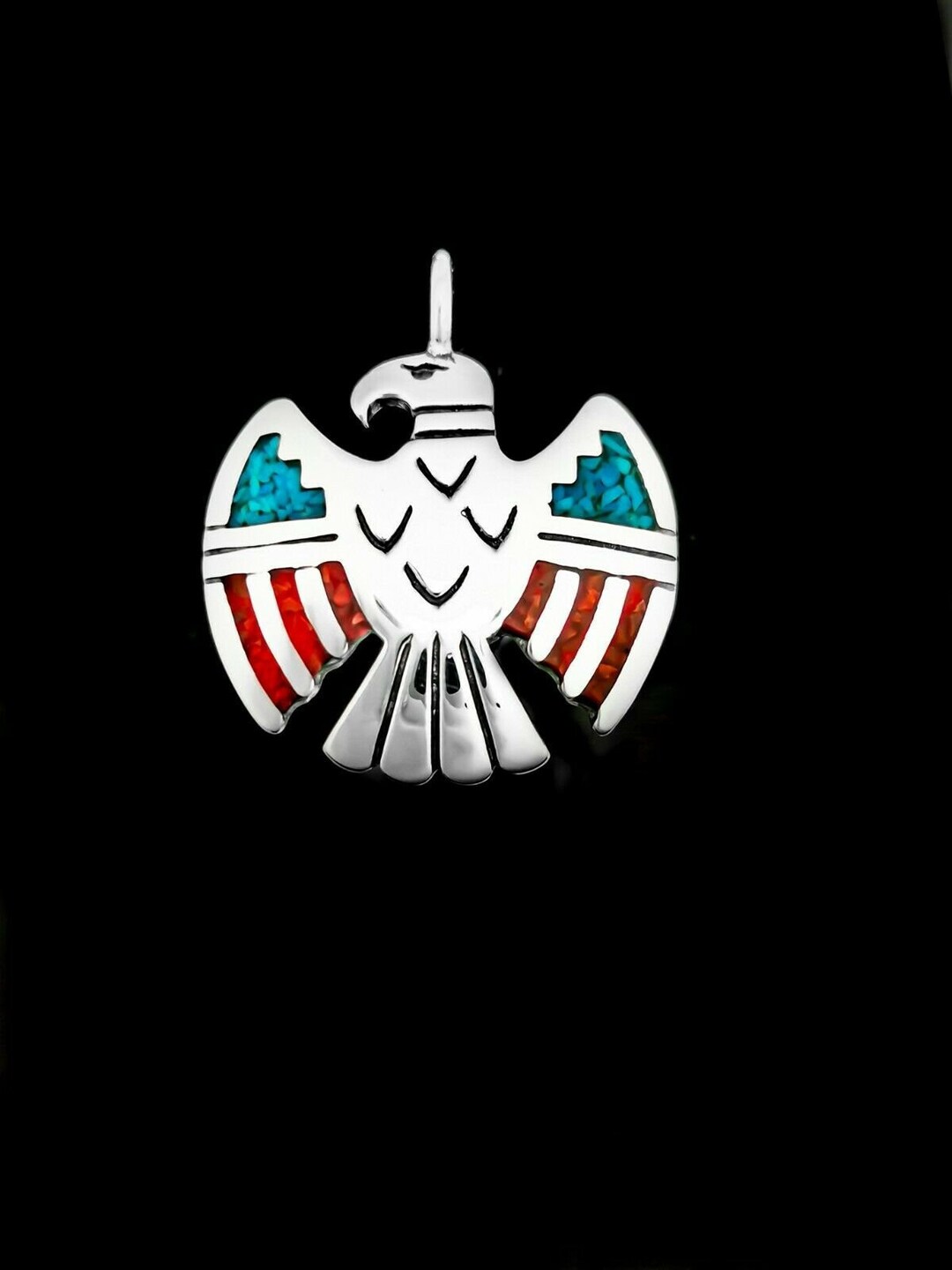 Thunderbird Pendant, 925 Sterling Silver Pendant, Navajo Pendant