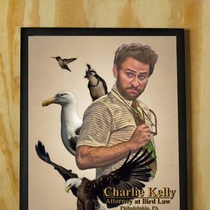 Charlie Kelly: Attorney at Bird Law - Its Always Sunny in Philadelphia - Wall Art - Color Pencil Portrait Poster Print