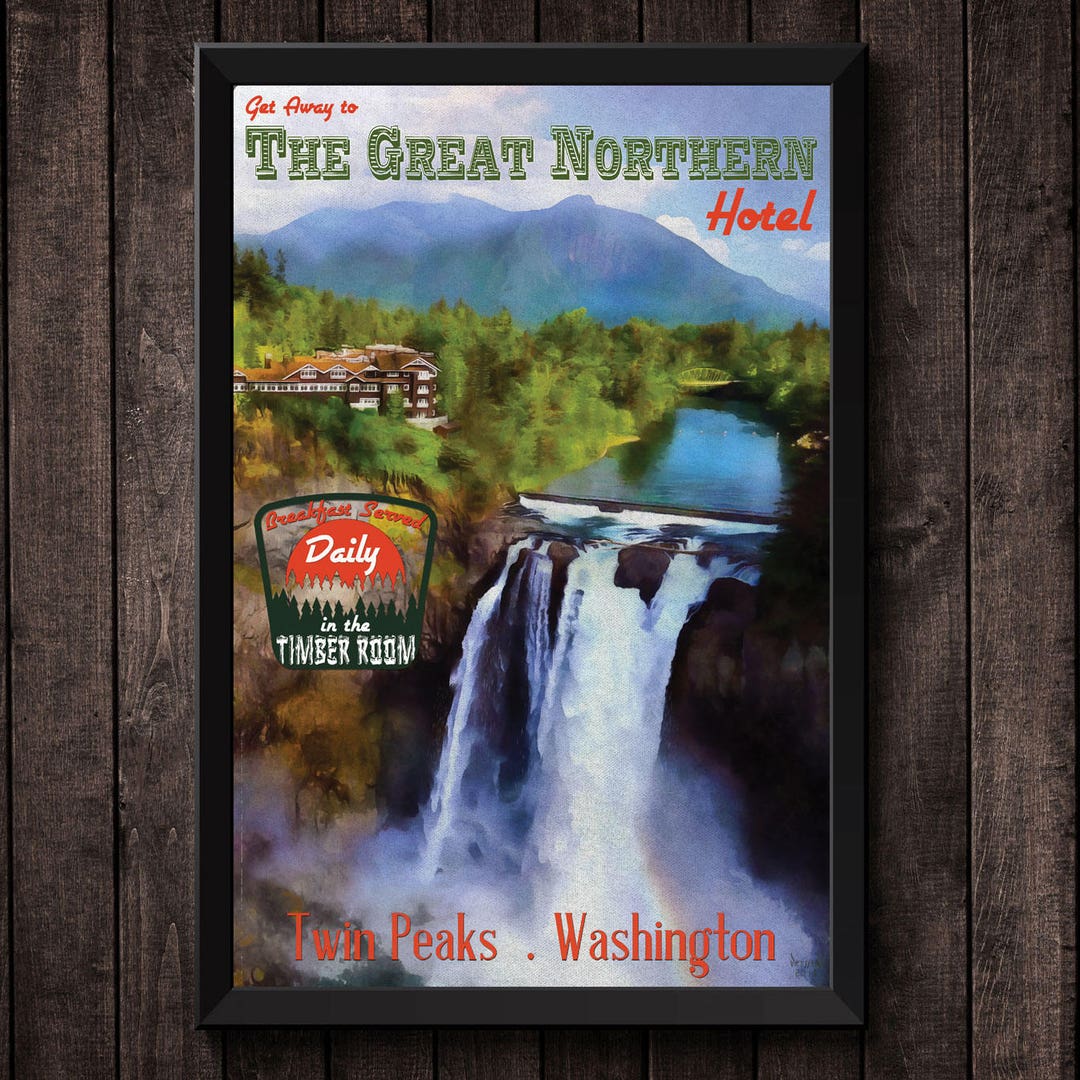 Twin Peaks Great Northern Hotel Retro Vintage Travel Poster - Etsy