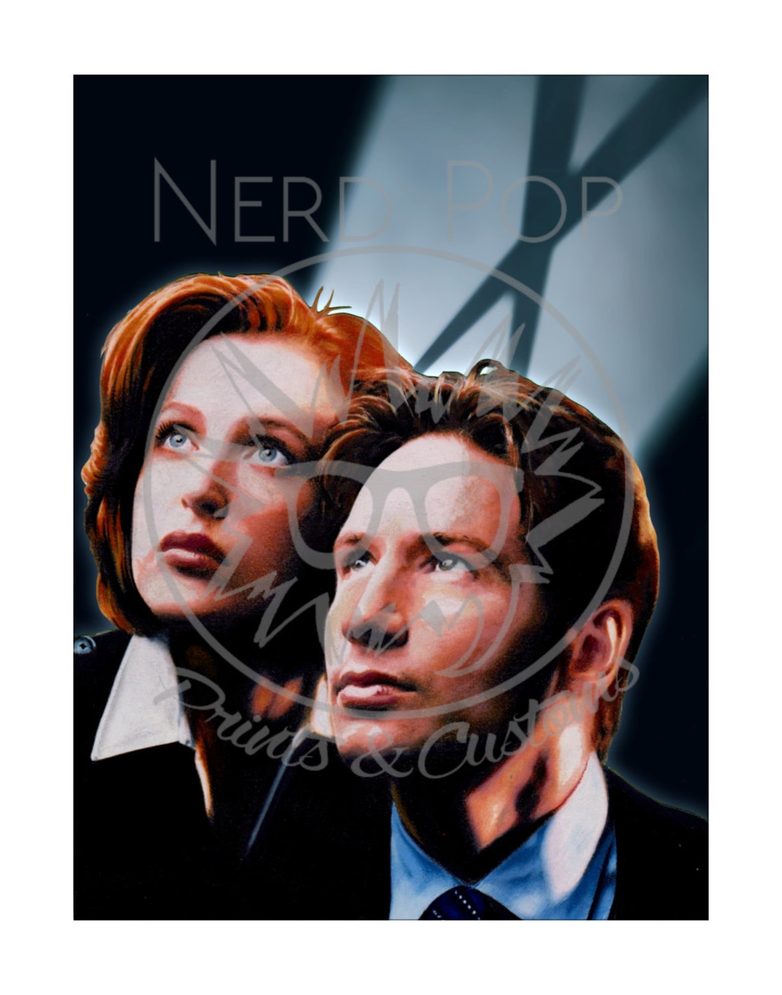X-files Mulder and Scully Color Pencil Portrait Poster Print - Etsy