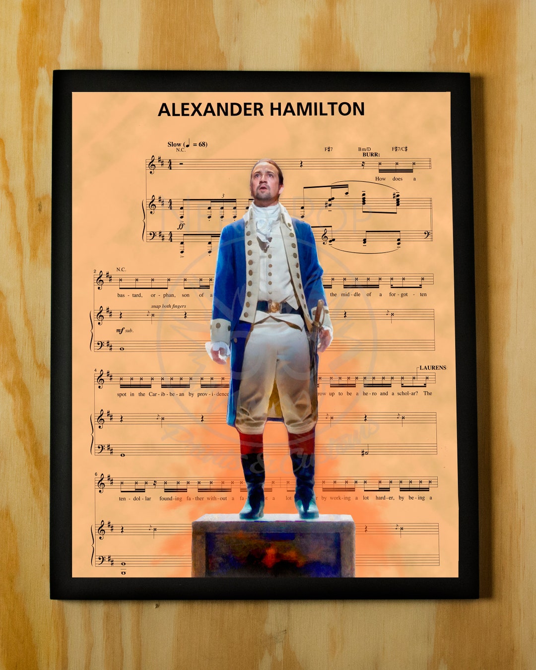 Hamilton Sheet Music Art Print Alexander Hamilton Etsy