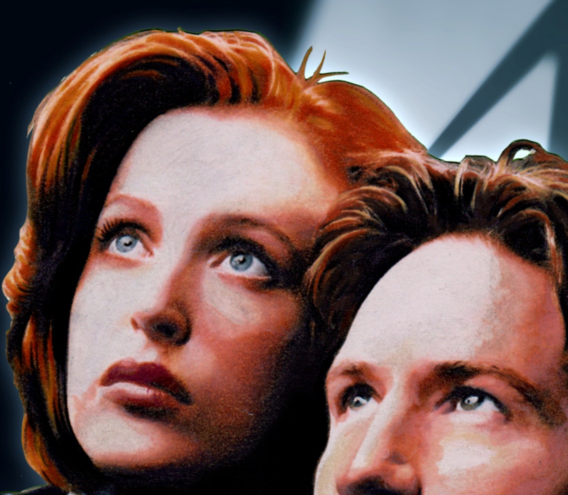 X-files Mulder and Scully Color Pencil Portrait Poster Print - Etsy