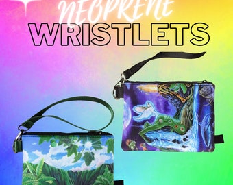 Neoprene Art Print Wristlet