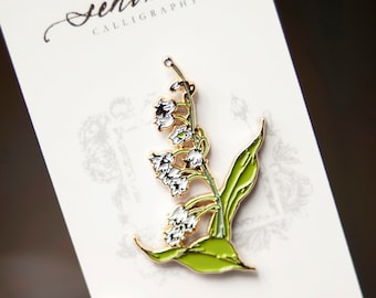 White Lily of the Valley Soft Enamel Pin