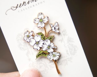 Preorder White Dogwoods Soft Enamel Pin