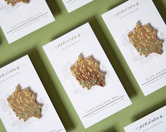 Gold Nevada Sagebrush Soft Enamel Pin