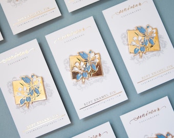 Gold Colorado Blue Columbine Soft Enamel Pin