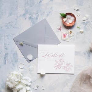 Cartes typographiques pliées A2 Lovebirds
