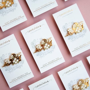 Gold Virginia Dogwood Soft Enamel Pin