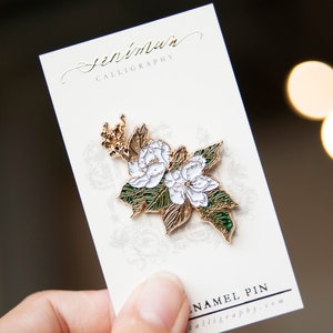 White Southern Magnolia Soft Enamel Pin