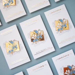 Gold Colorado Blue Columbine Soft Enamel Pin