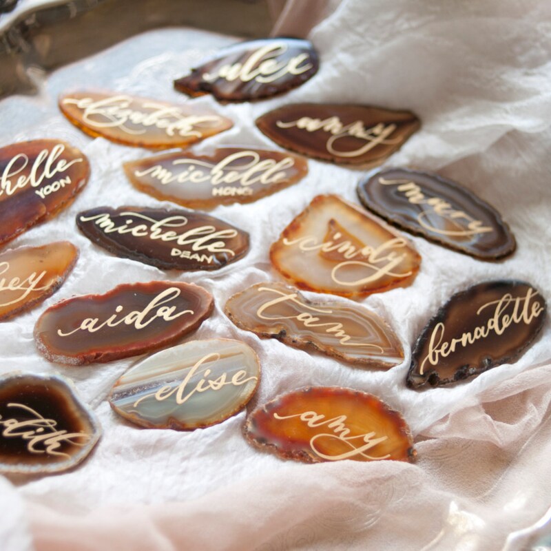 Rock Place Card - Etsy