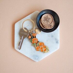 Gold California Poppy Soft Enamel Keychain image 4
