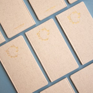 Magnolia Wreath Taupe Linen Notebook image 1