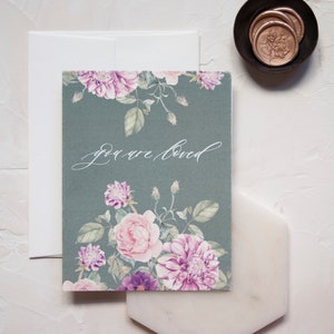 A2 Folded You Are Loved Digitally Printed Greeting Card with Dahlia Watercolor