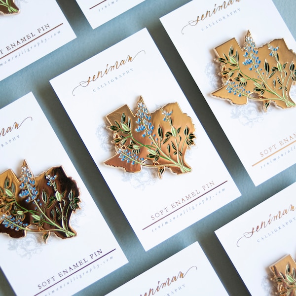 Preorder Gold Texas Bluebonnet Soft Enamel Pin