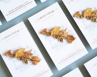 Gold Hawaii Yellow Hibiscus Soft Enamel Pin