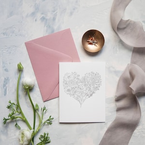 A2 Cartes typographiques pliées en forme de cœur pour la Saint-Valentin