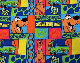 Scooby Doo Characters Fabric By the Half Yard Scooby Doo Cotton Fabric By Fat Quarter or 12 Yard Mystery Machine Van Fat Quarter