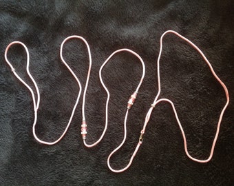 Custom Beaded TINY BREED SLIP Dog Show Lead/Leash for under 6 pounds